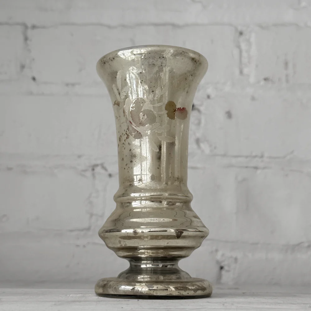 19th-century Mercury Glass Candle Holder (M-14)