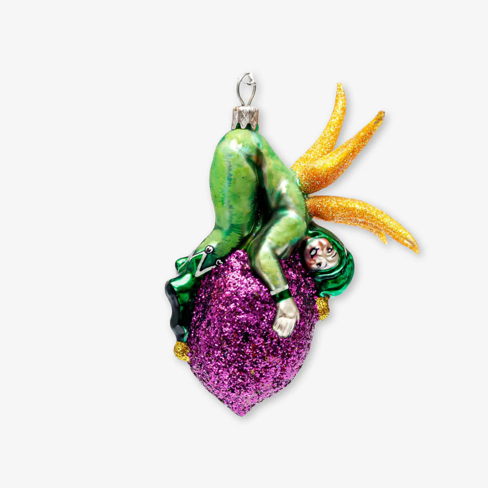 Elf on a Plum Ornament