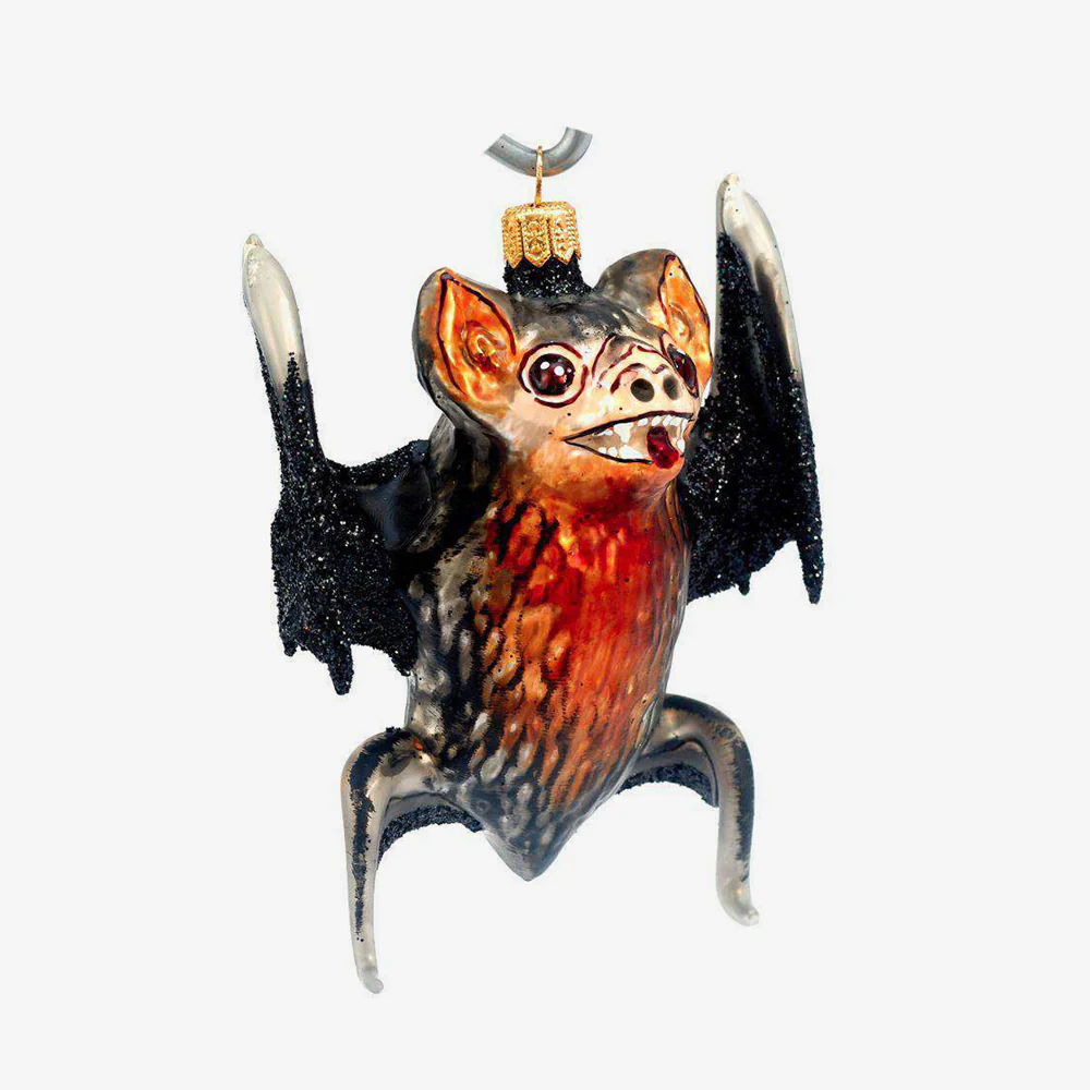 Grey & Brown  Bat Ornament