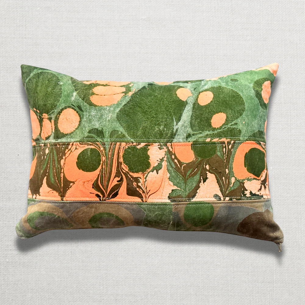 Hand Marbled One-of-a-Kind Pillow (SW717)