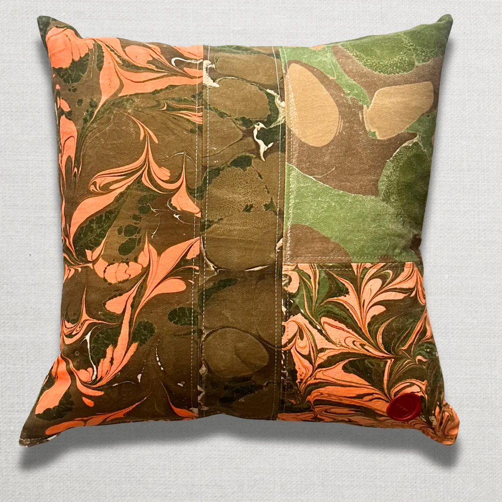 Hand Marbled One-of-a-Kind Pillow (SW726)