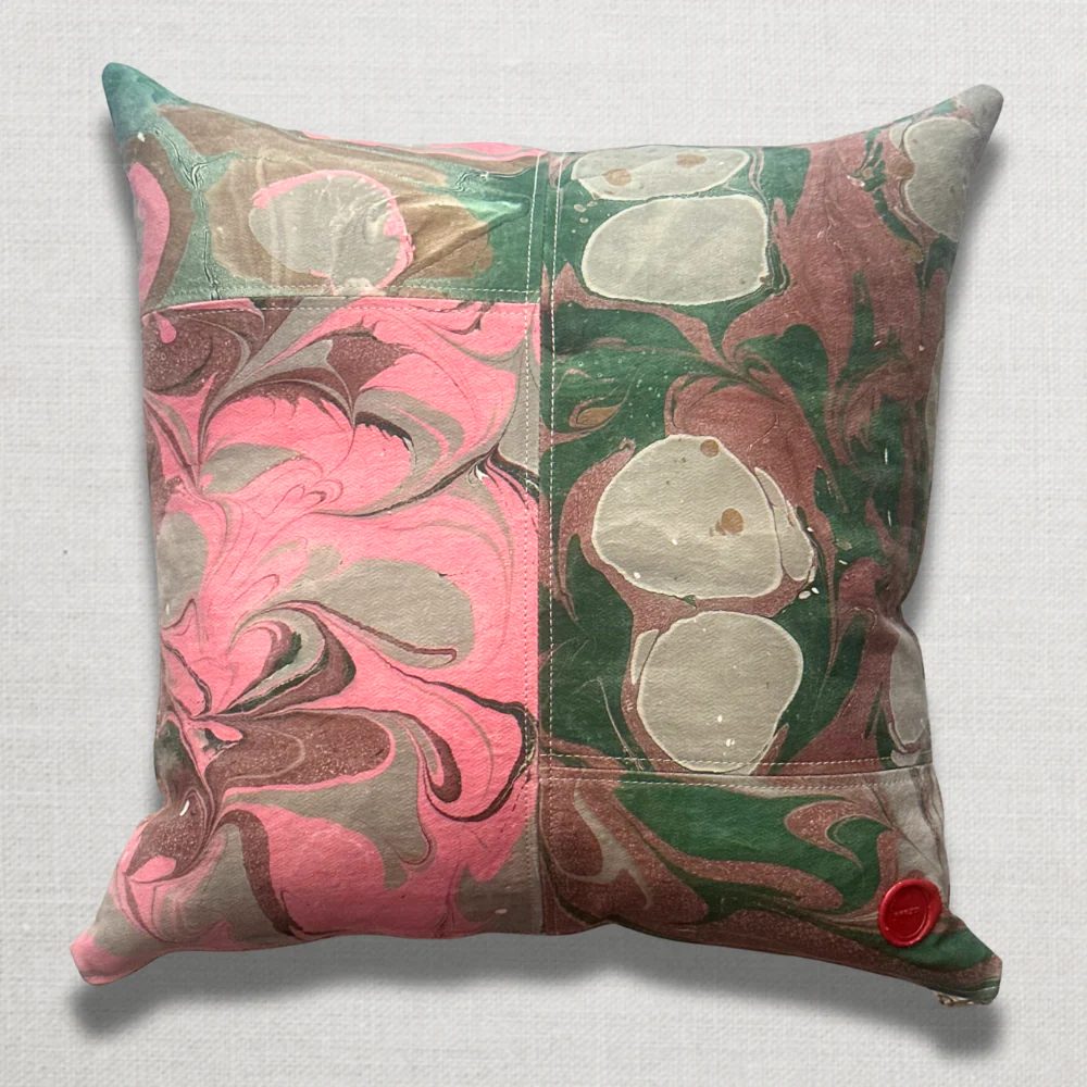Hand Marbled One-of-a-Kind Pillow (SW729)