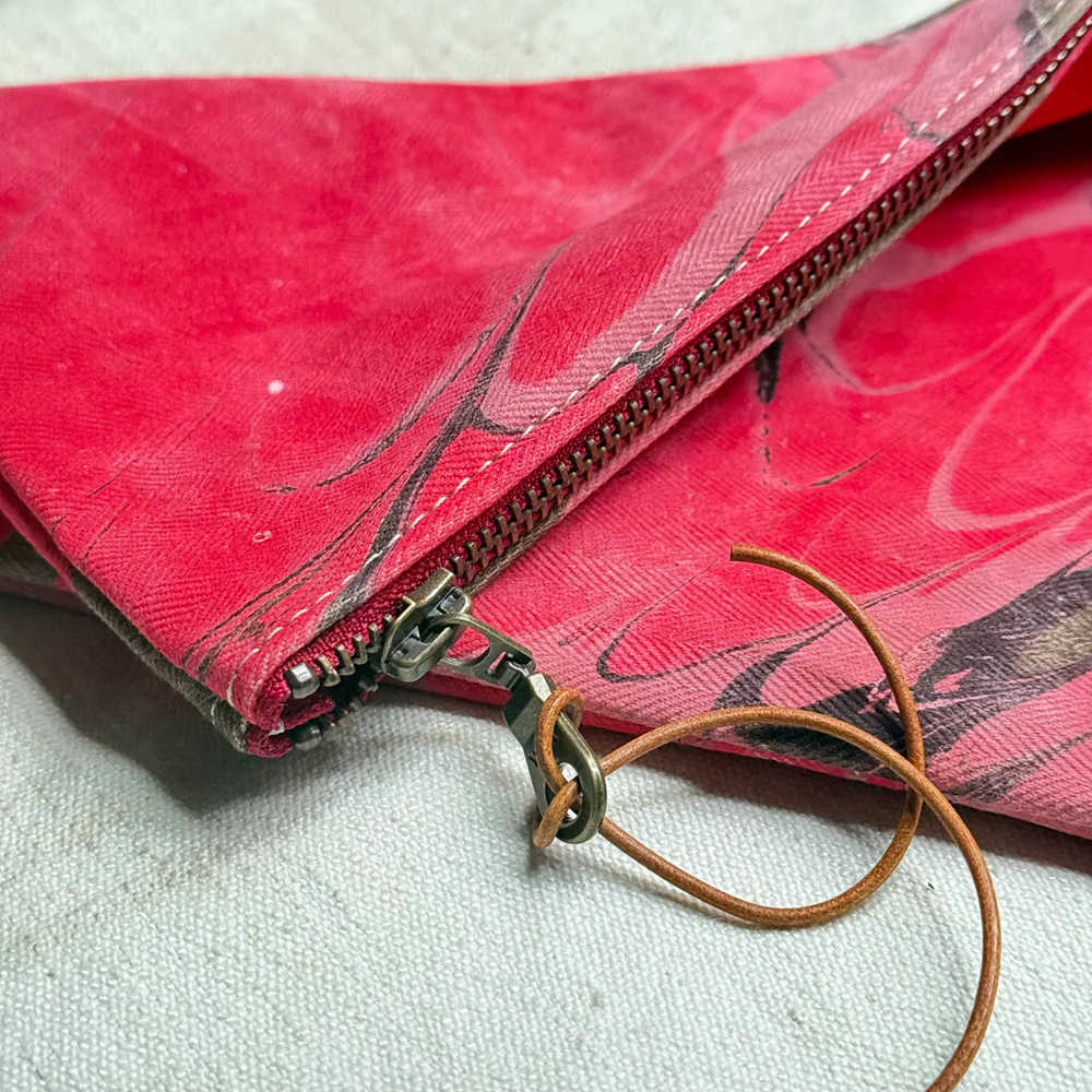 Hand Marbled One-of-a-Kind Zipper Pouch (#P11) - Image 5