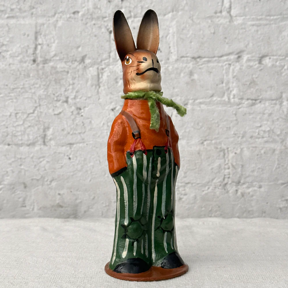 Nostalgic Papier Mâché Rabbit Candy Box in Green & Orange