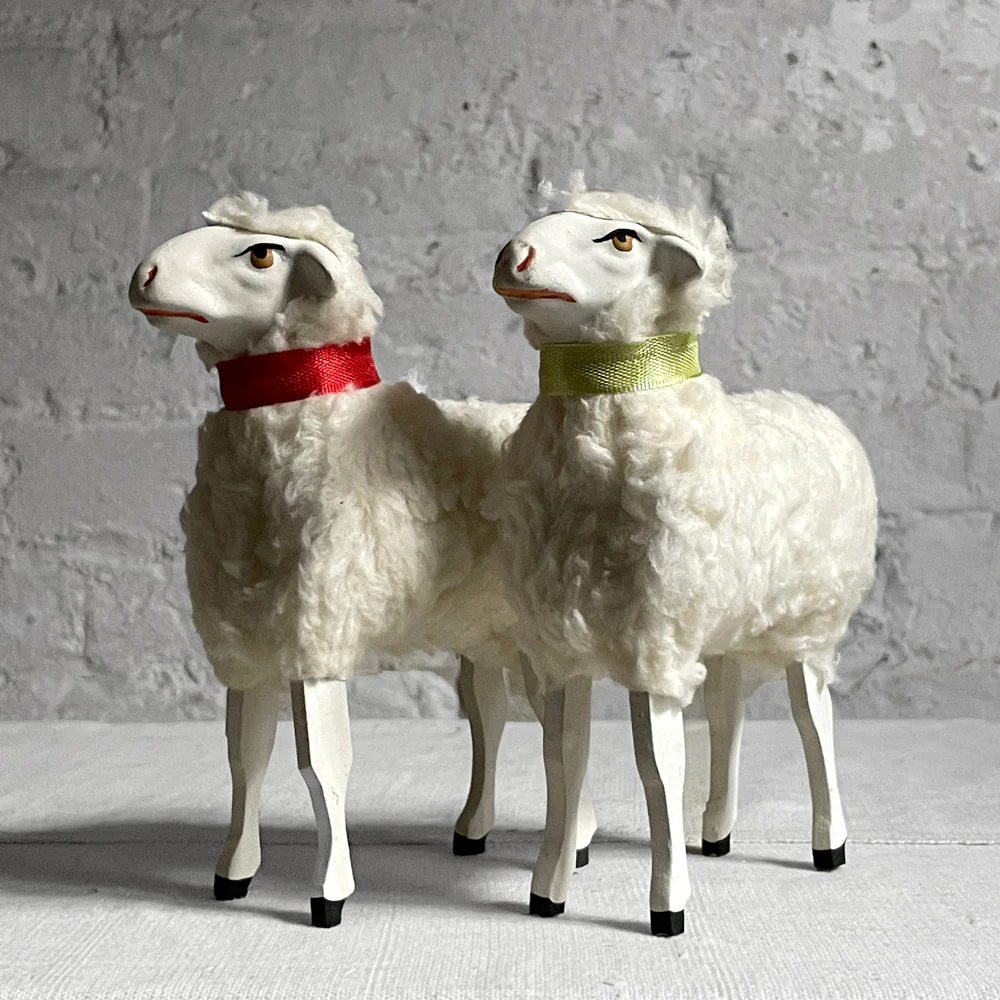 Large Nostalgic Sheep Figurine