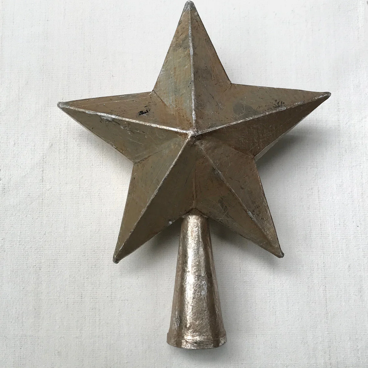 Medium 5 Point Star Tree Topper in Antique Silver