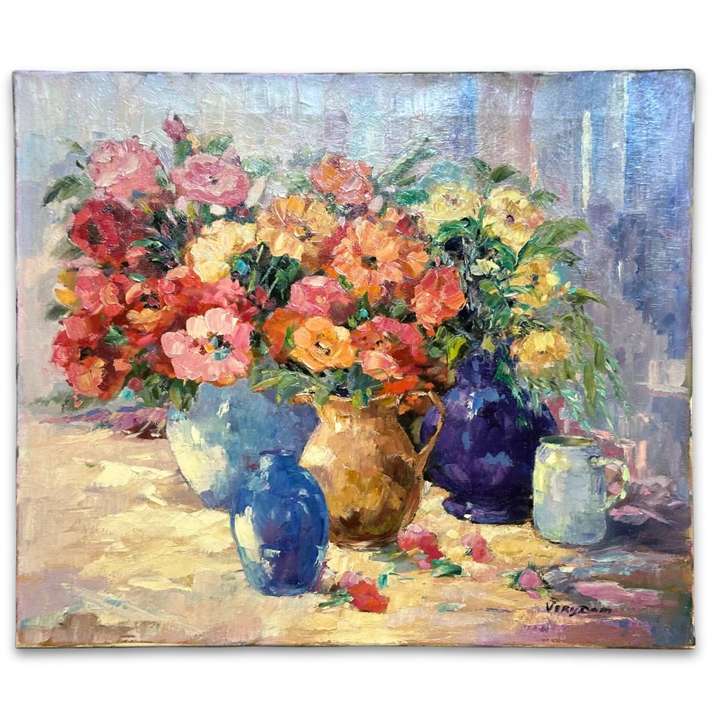 Mid 20th-century Dutch Floral Still Life Painting