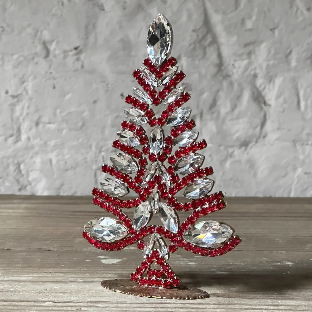 Nostalgic Jeweled Clear & Red Crystal Tree