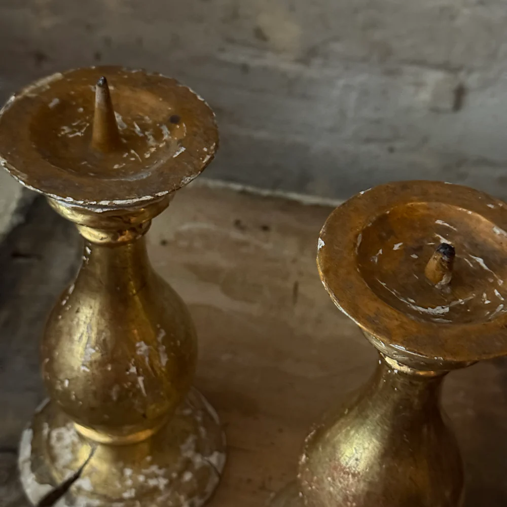 Pair of 19th-century Austrian Gilt Candlesticks (E) - Image 3
