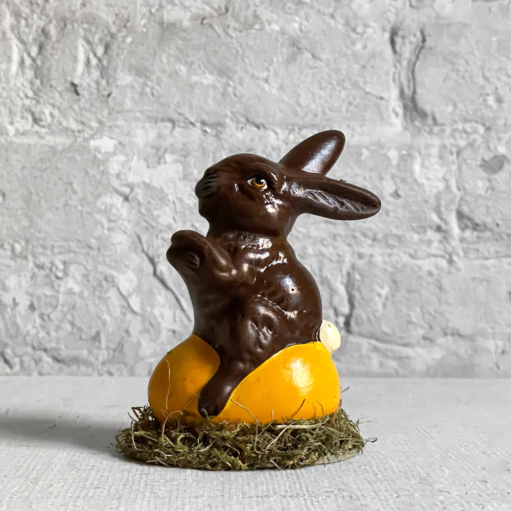 Papier Mâché Bunny on Egg
